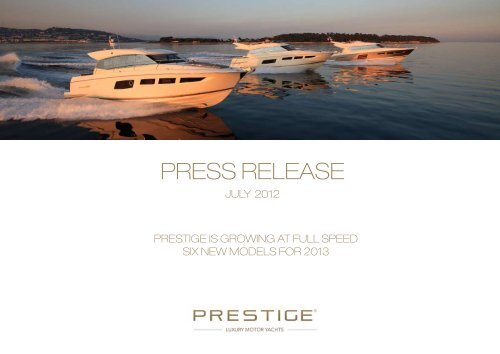 Prestige announces 13 new models for 2013 - Lee Marine