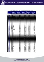 Surcharges for stainless steel - 10October-2011 - Metal Ravne