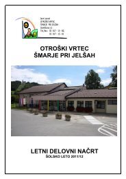 OTROÅ KI VRTEC Å MARJE PRI JELÅ AH LETNI DELOVNI NAÄRT