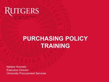 Purchasing Policy Training Presentation - Office of Financial and ...