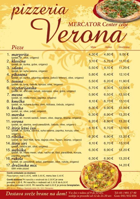 Pizze MERCATOR Center celje