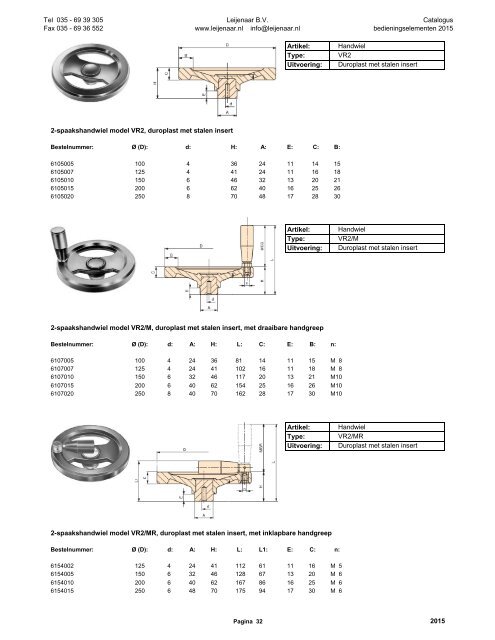 Catalogus van Bedieningselementen / normdelen 2015