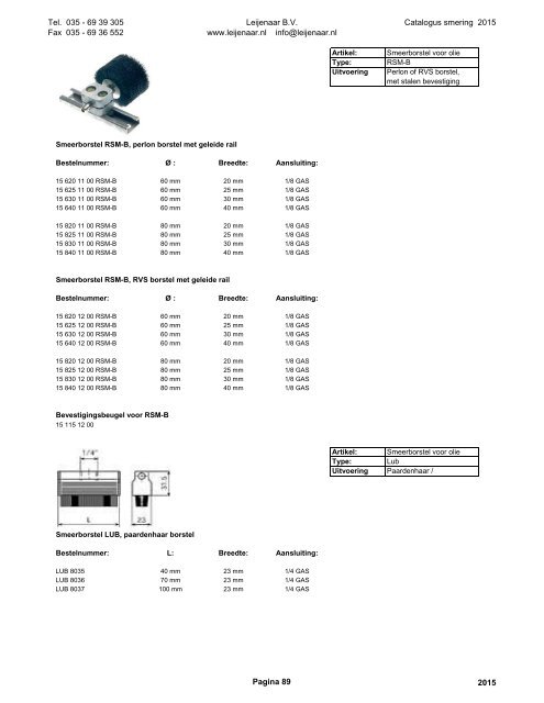 Leijenaar catalogus smering 2015