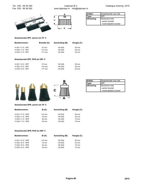 Leijenaar catalogus smering 2015