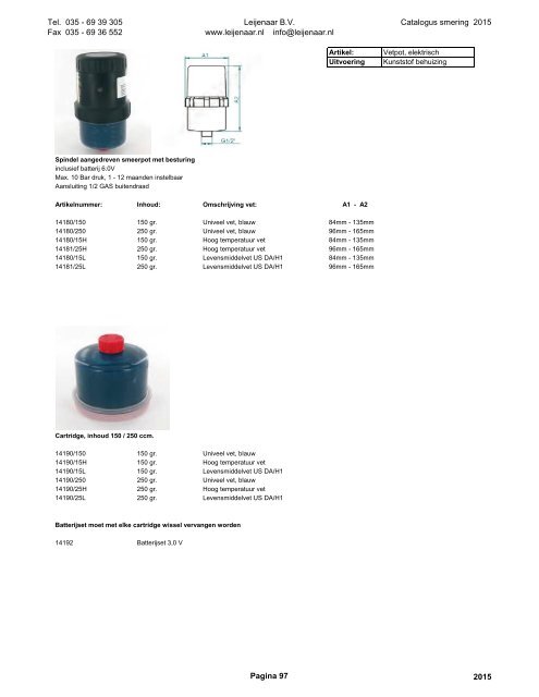 Leijenaar catalogus smering 2015