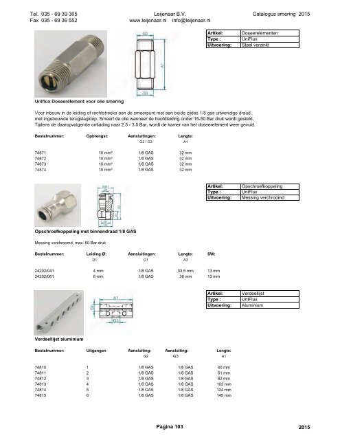 Leijenaar catalogus smering 2015