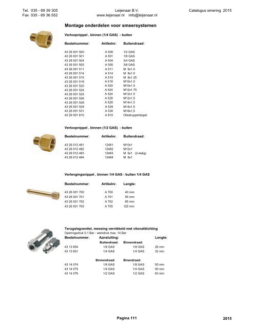 Leijenaar catalogus smering 2015