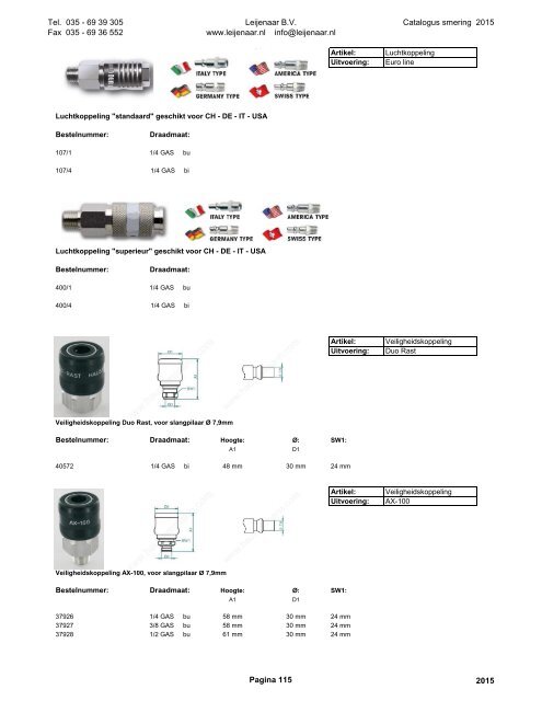 Leijenaar catalogus smering 2015