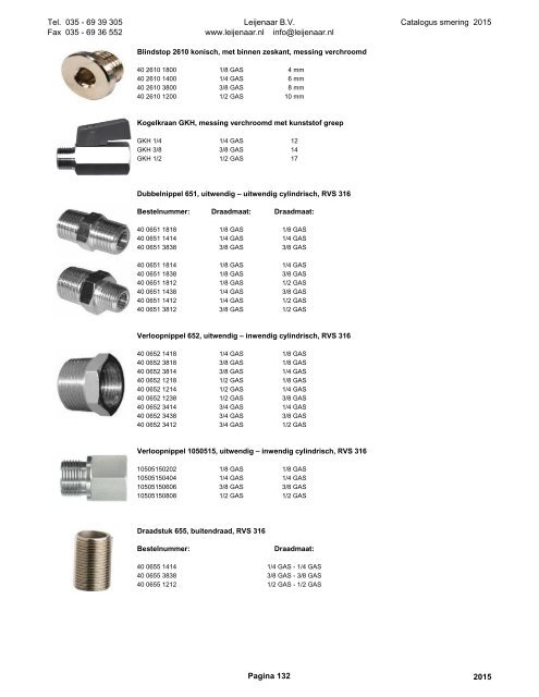 Leijenaar catalogus smering 2015