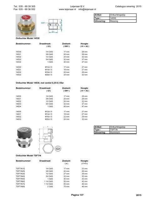 Leijenaar catalogus smering 2015