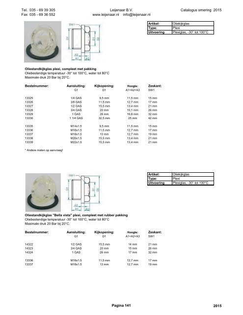 Leijenaar catalogus smering 2015