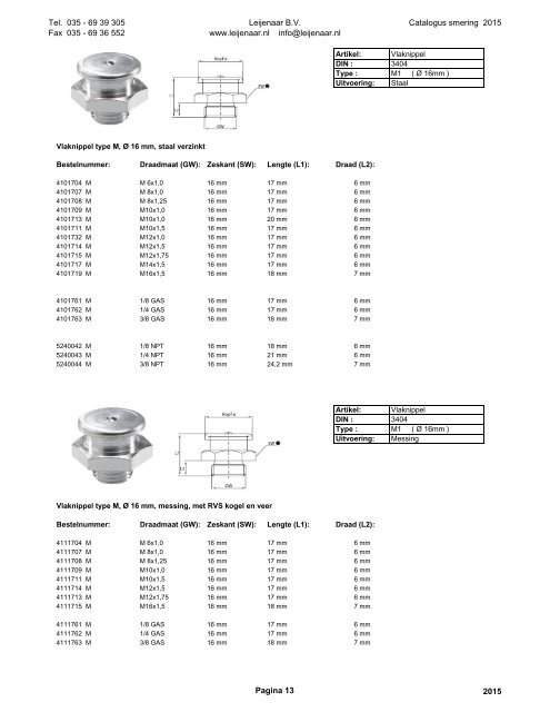 Leijenaar catalogus smering 2015