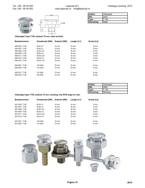 Leijenaar catalogus smering 2015