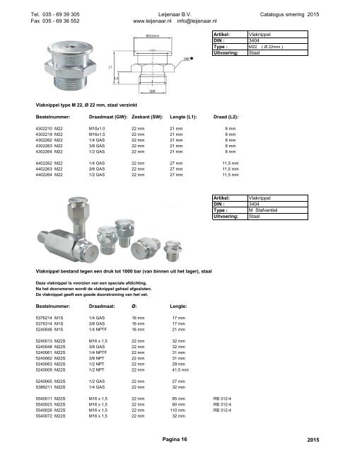 Leijenaar catalogus smering 2015