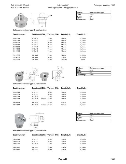 Leijenaar catalogus smering 2015