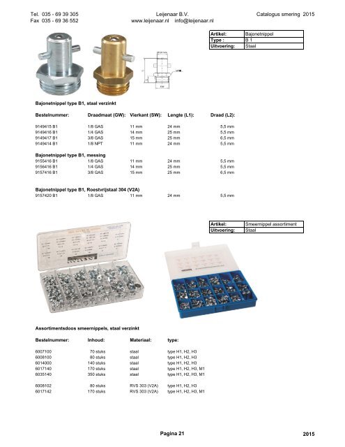 Leijenaar catalogus smering 2015