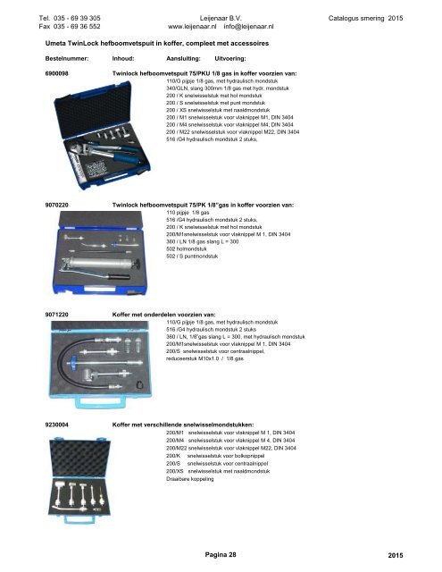 Leijenaar catalogus smering 2015