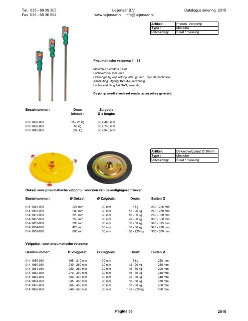 Leijenaar catalogus smering 2015