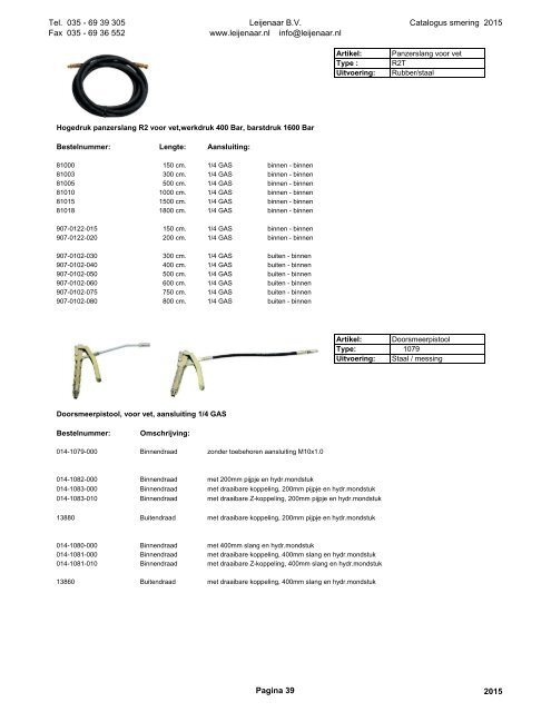 Leijenaar catalogus smering 2015