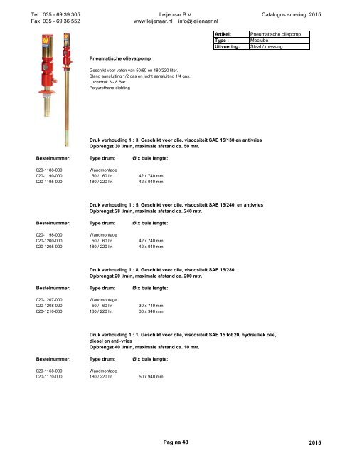 Leijenaar catalogus smering 2015