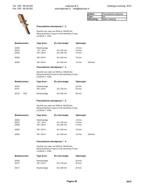 Leijenaar catalogus smering 2015