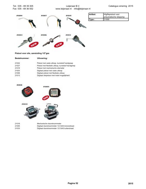 Leijenaar catalogus smering 2015