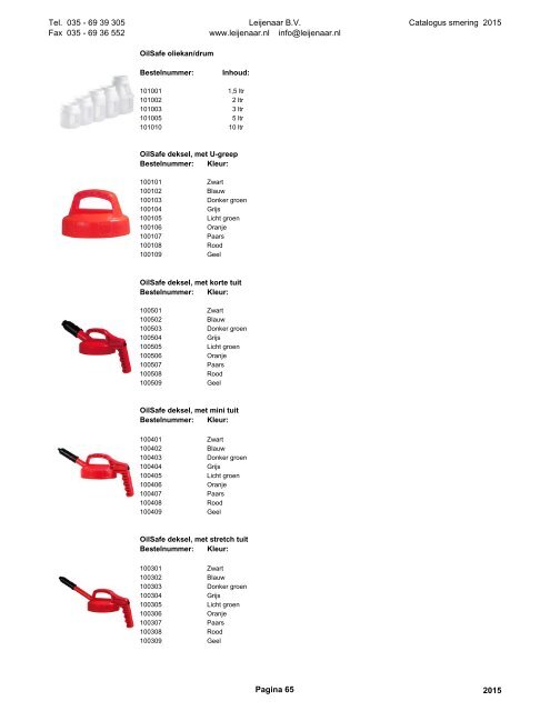 Leijenaar catalogus smering 2015