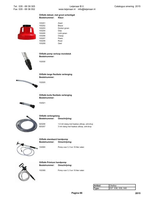 Leijenaar catalogus smering 2015