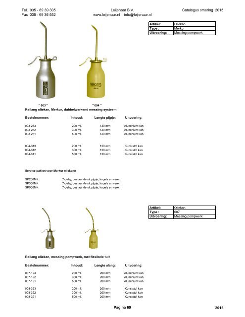 Leijenaar catalogus smering 2015