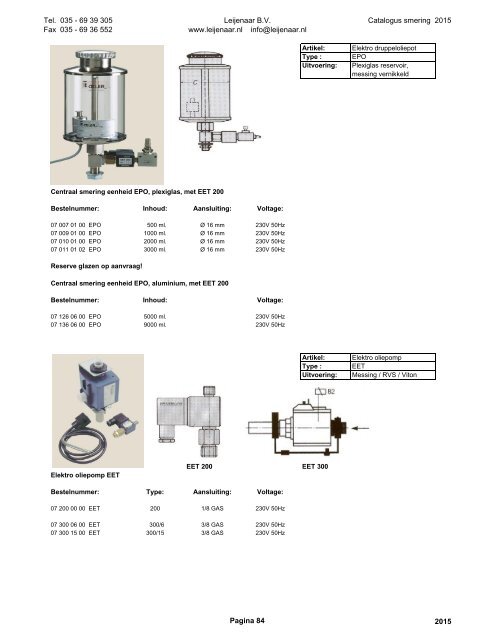 Leijenaar catalogus smering 2015