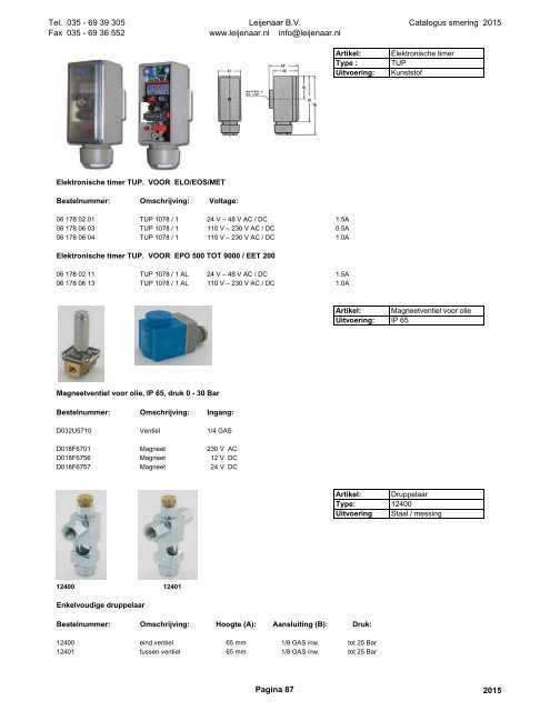 Leijenaar catalogus smering 2015