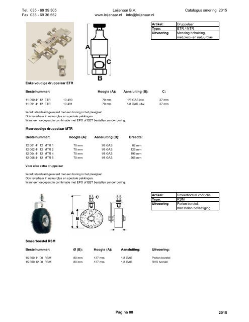 Leijenaar catalogus smering 2015