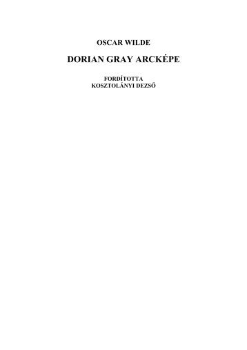 oscar wilde dorian gray arckÃ©pe