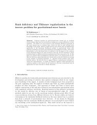 Rank deficiency and Tikhonov regularization in the inverse problem ...