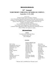 2003 Results - Northern Virginia Senior Olympics