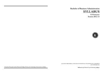 SYLLABUS - Lachoo Memorial College Of Science and Technology