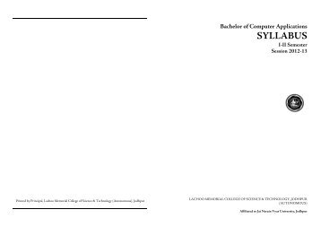 SYLLABUS - Lachoo Memorial College Of Science and Technology