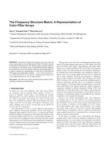The frequency structure matrix: A representation of color filter arrays
