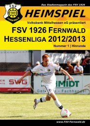 Das Stadionmagazin des FSV zur - FSV 1926 Fernwald