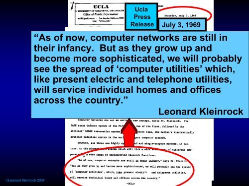 Realizing the Wireless Internet - Leonard Kleinrock - UCLA