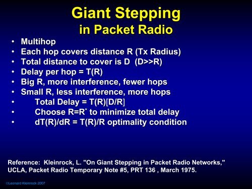 Realizing the Wireless Internet - Leonard Kleinrock - UCLA