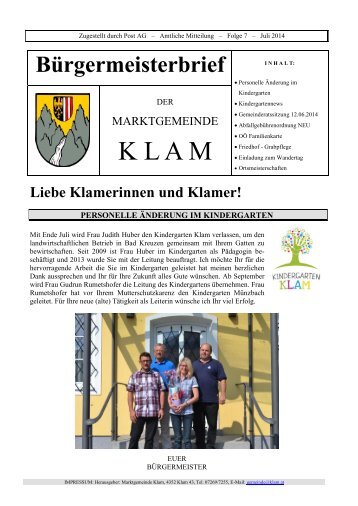 Folge 7/2013 - Gemeinde Klam
