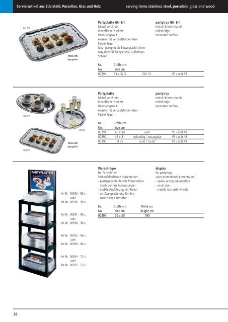 UND SERVIERARTIKEL FOOD SERVICE ... - Candyman Gmbh