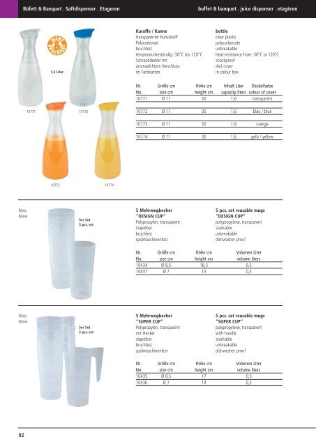 UND SERVIERARTIKEL FOOD SERVICE ... - Candyman Gmbh