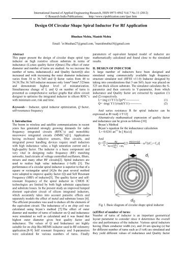 Design Of Circular Shape Spiral Inductor For Rf ... - Gimt.edu.in