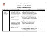 Subject Development Plan - Po Leung Kuk Laws Foundation College