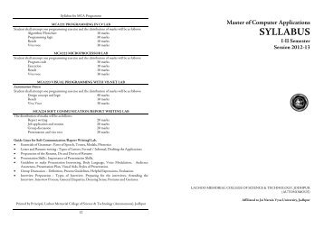 SYLLABUS - Lachoo Memorial College Of Science and Technology