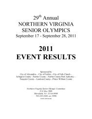 2011 EVENT RESULTS - Northern Virginia Senior Olympics