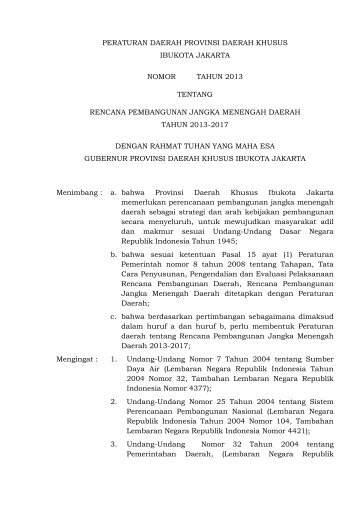 raperda rpjpd provinsi dki jakarta - Pusat Informasi Perencanaan ...