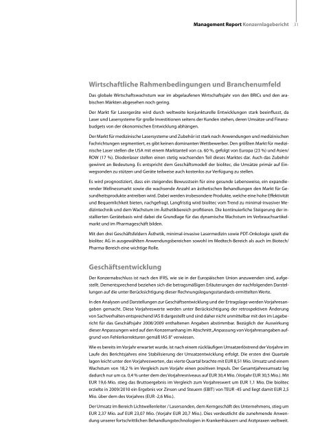 Annual Report 2009/2010 Geschäftsbericht 2009/2010 ... - biolitec AG